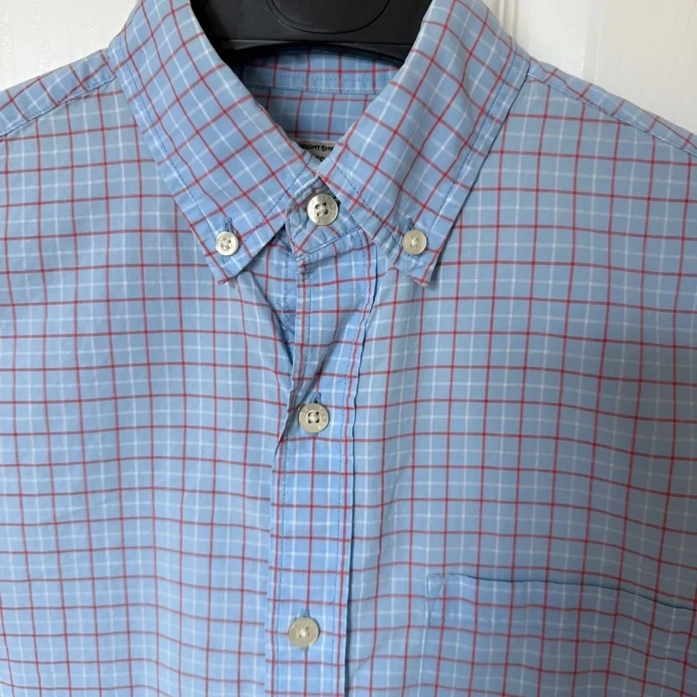 J. Crew Blue and Red Casual Button Down Shirt